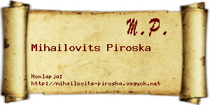 Mihailovits Piroska névjegykártya